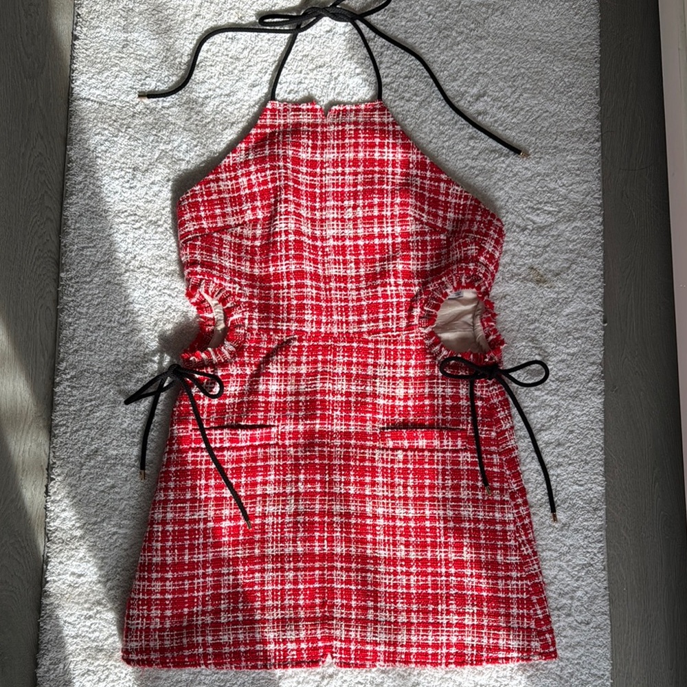 Self-Portrait Red and White Mini Dress